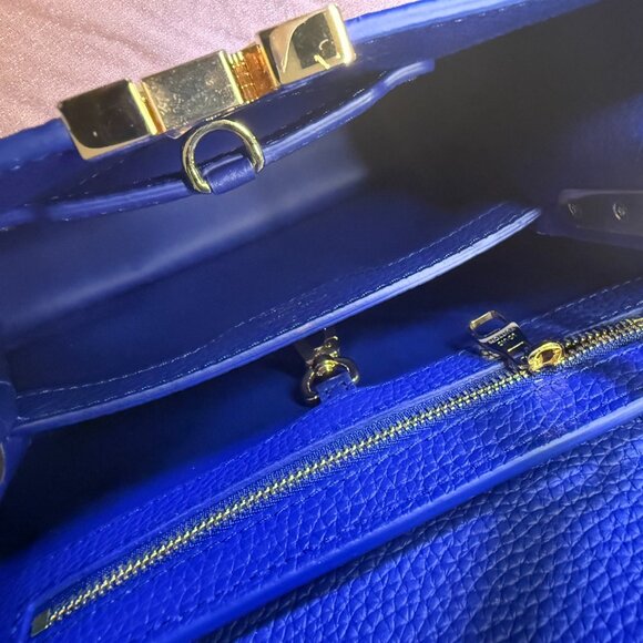 NWT Louis Vuitton Capucines BB Smalt Blue Taurillon Leather Bag - Gold Hardware - Picture 12 of 16
